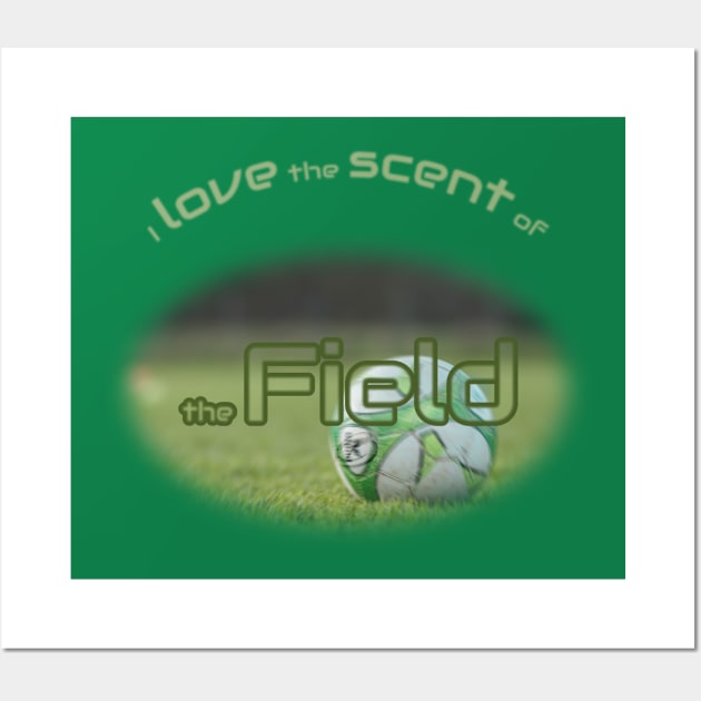 Green soccer ball in the field Wall Art by Cavaleyn Designs